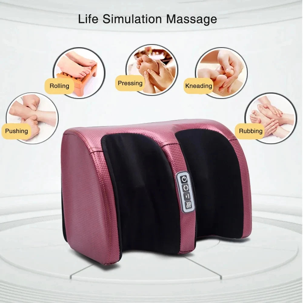 Electric Foot Massager with Heat & Deep-Kneading Nodes – Pain Relief for Feet, Calves & Ankles