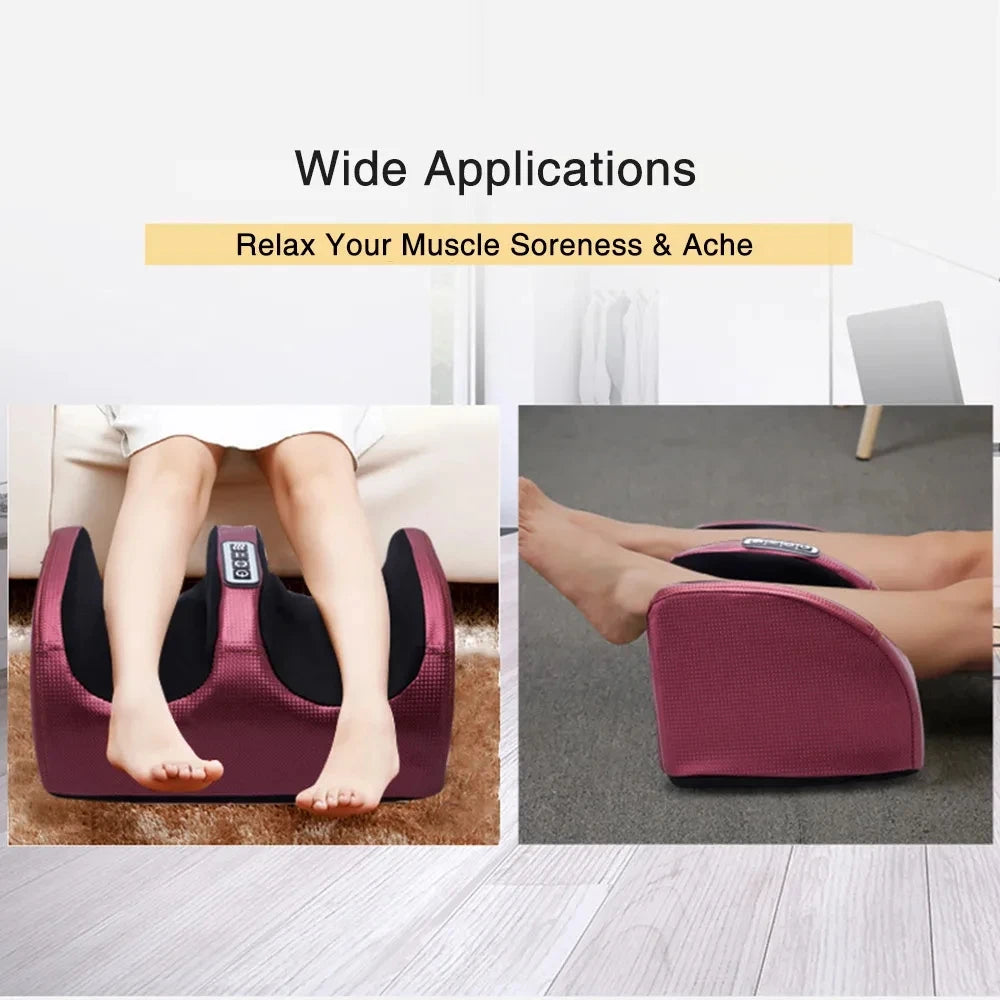 Electric Foot Massager with Heat & Deep-Kneading Nodes – Pain Relief for Feet, Calves & Ankles