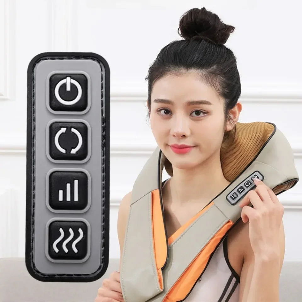 Shoulder Massager Shiatsu Neck Hot Compress Cervical Massagers Cars Home Kneading Massaging Shawl Electric Necks Waist Shawls