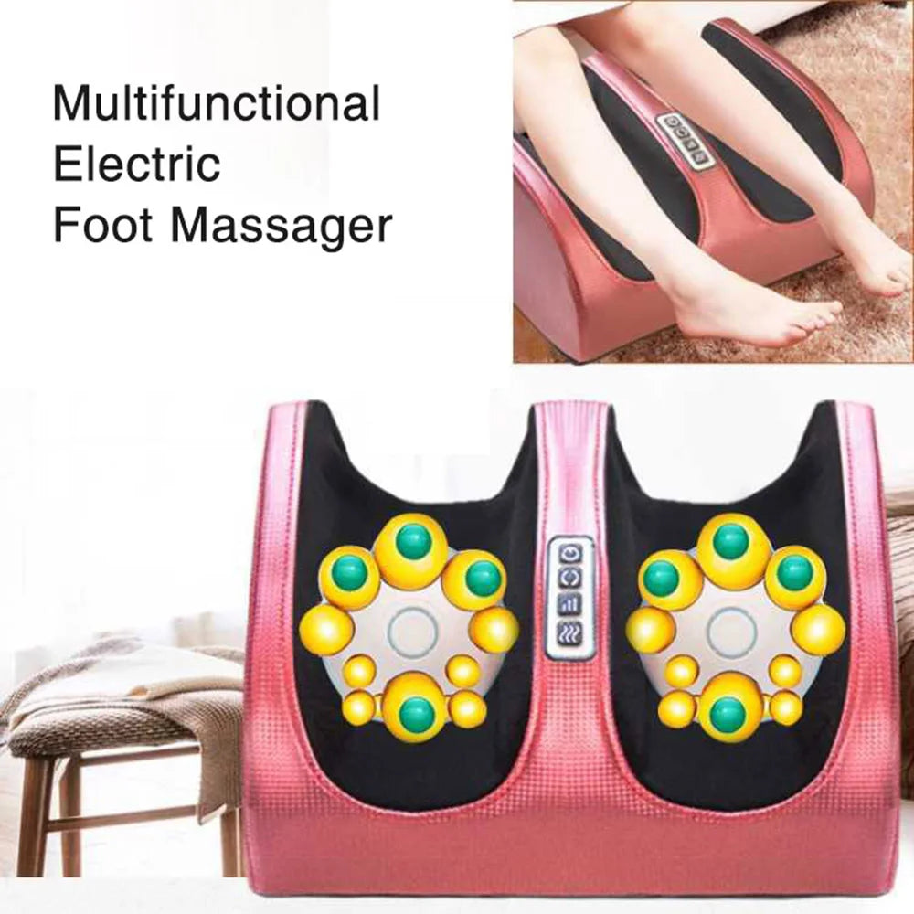 Electric Foot Massager with Heat & Deep-Kneading Nodes – Pain Relief for Feet, Calves & Ankles