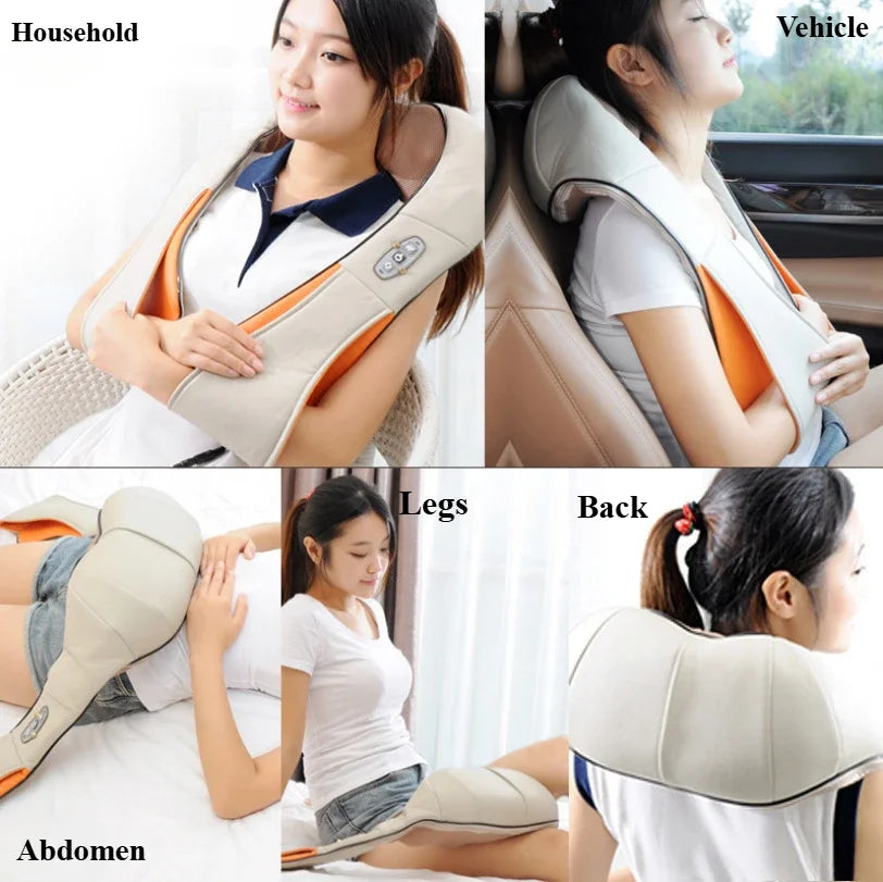 Shoulder Massager Shiatsu Neck  Hot Compress Cervical Massagers Cars Home Kneading Massaging Shawl Electric Necks Waist Shawls