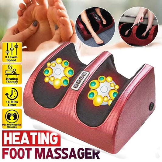 Electric Foot Massager with Heat &amp; Deep-Kneading Nodes – Pain Relief for Feet, Calves &amp; Ankles