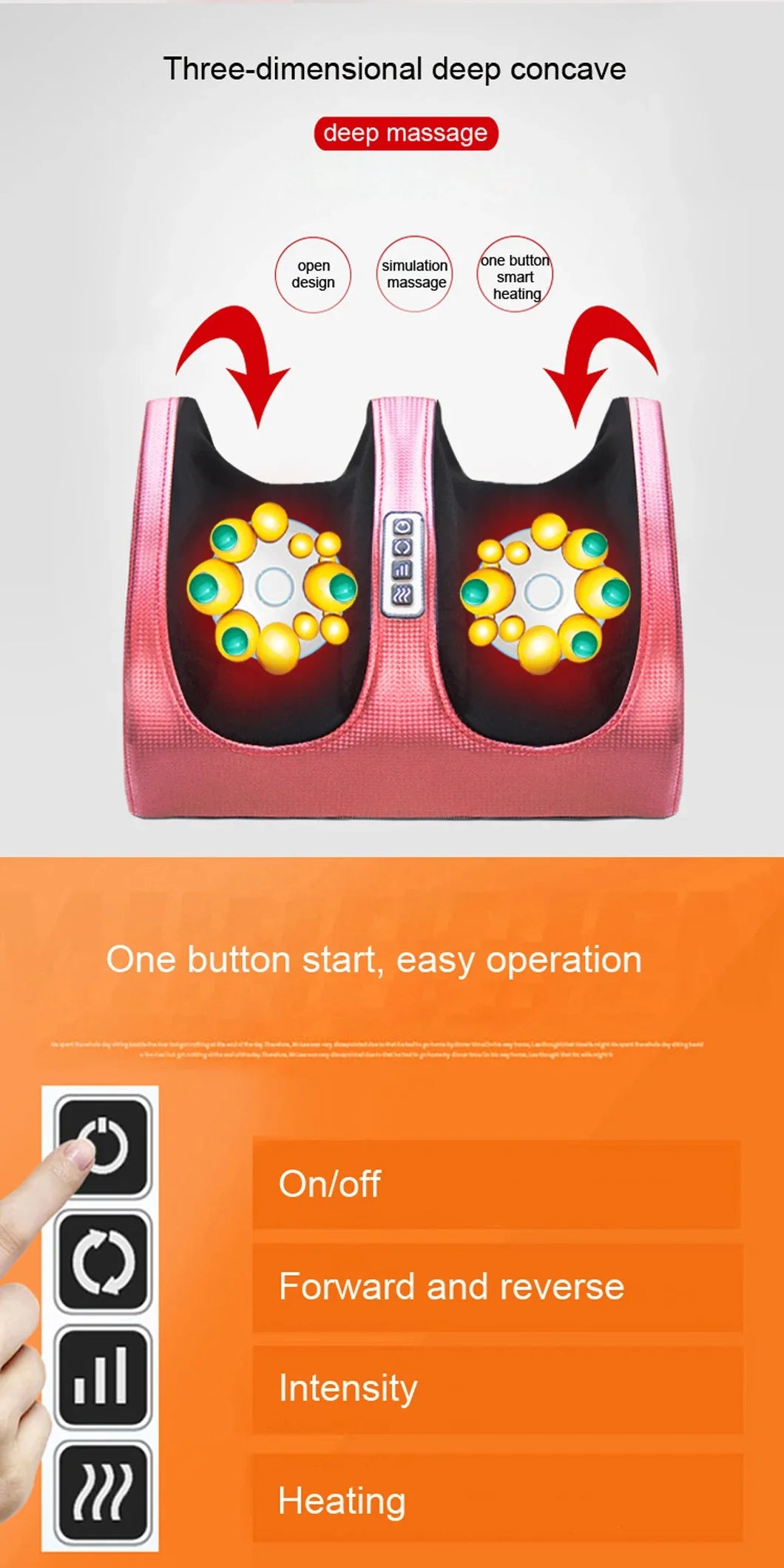 Electric Foot Massager with Heat &amp; Deep-Kneading Nodes – Pain Relief for Feet, Calves &amp; Ankles